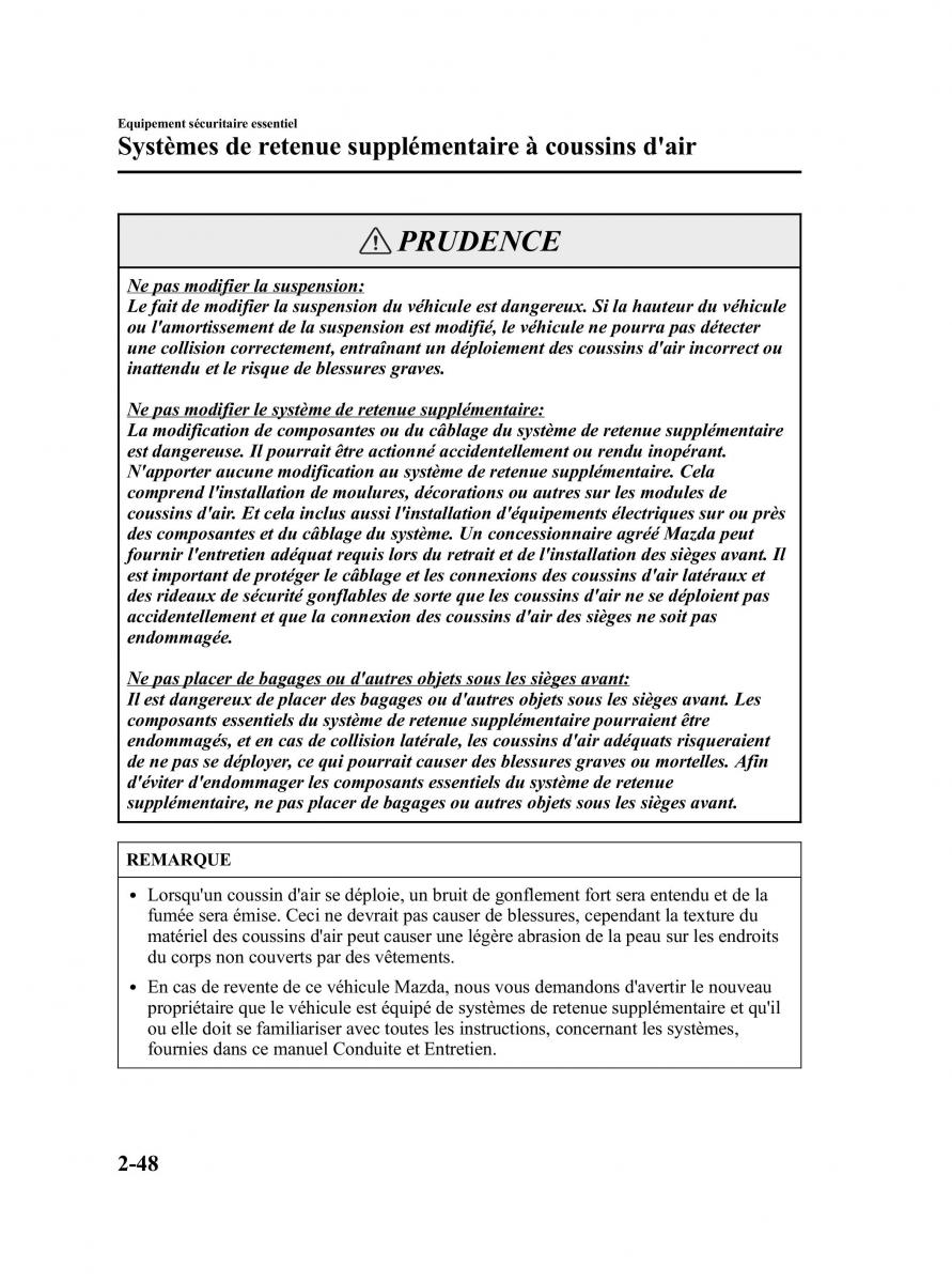 Mazda 5 I 1 manuel du proprietaire / page 60