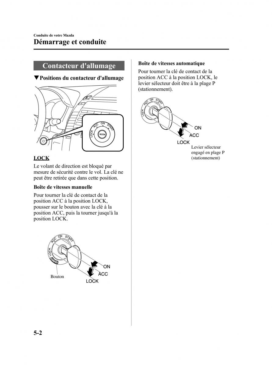 Mazda 5 I 1 manuel du proprietaire / page 124