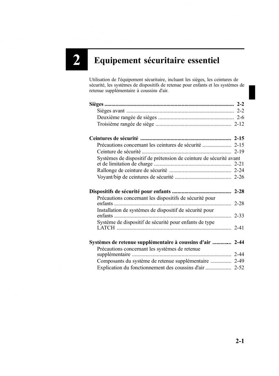 Mazda 5 I 1 manuel du proprietaire / page 13