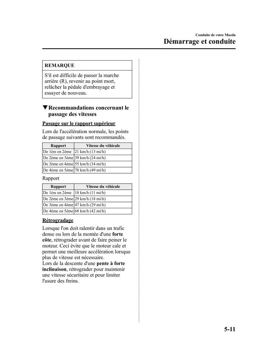 Mazda 5 I 1 manuel du proprietaire / page 133