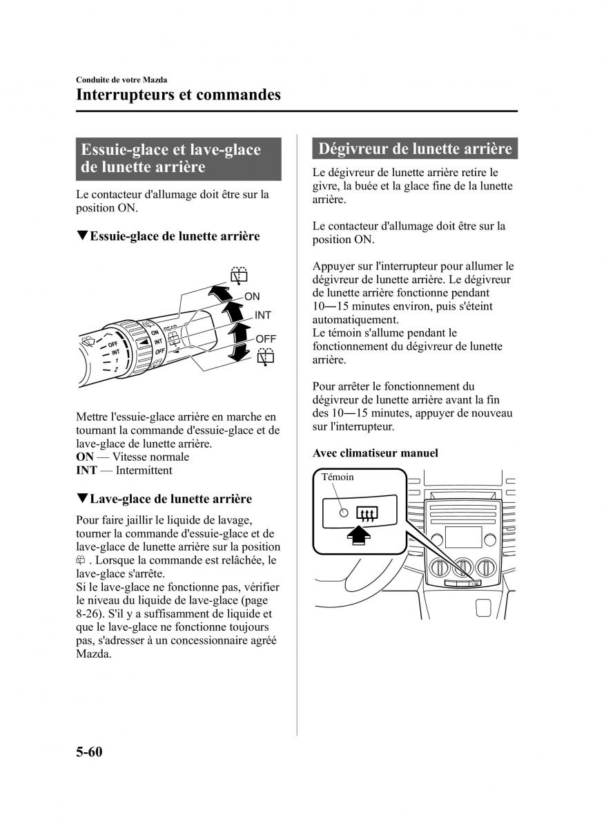 Mazda 5 I 1 manuel du proprietaire / page 182