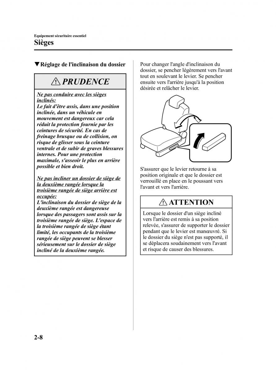 Mazda 5 I 1 manuel du proprietaire / page 20