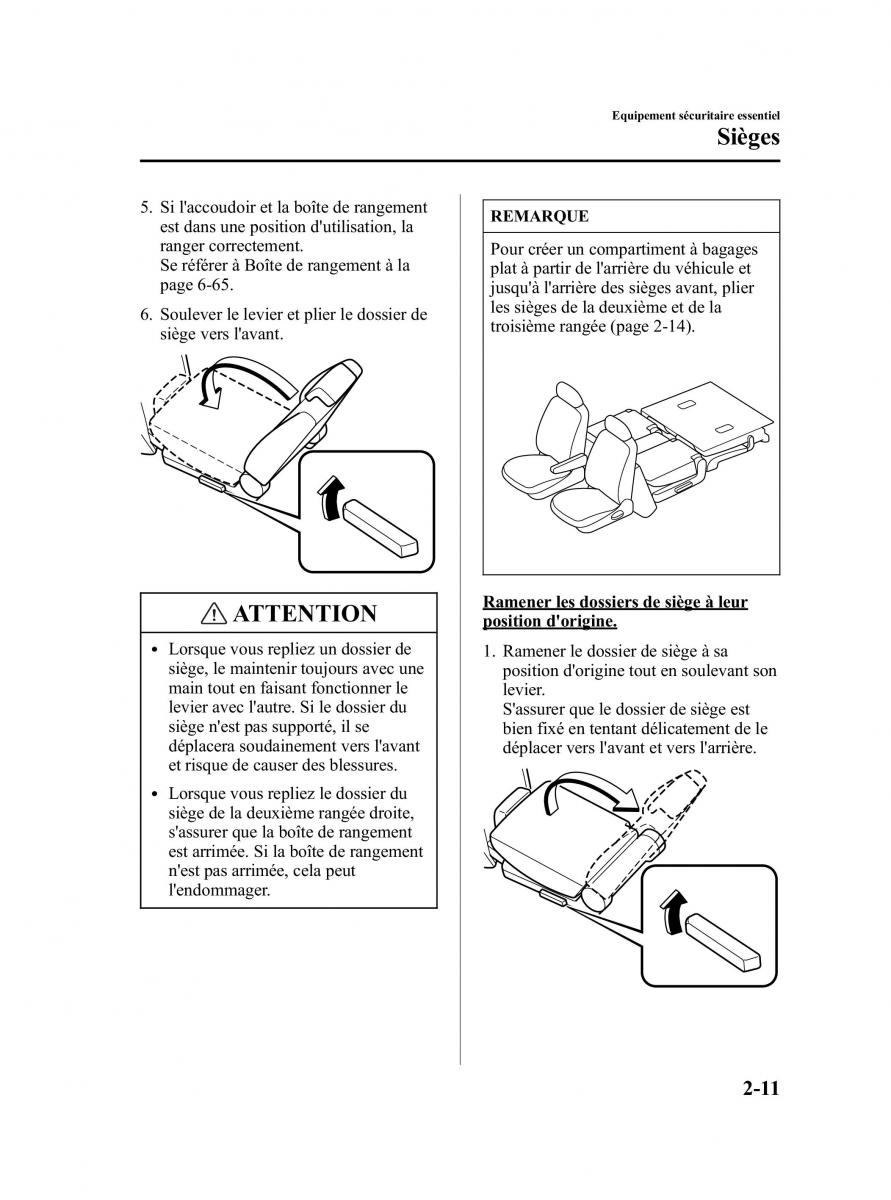 Mazda 5 I 1 manuel du proprietaire / page 23