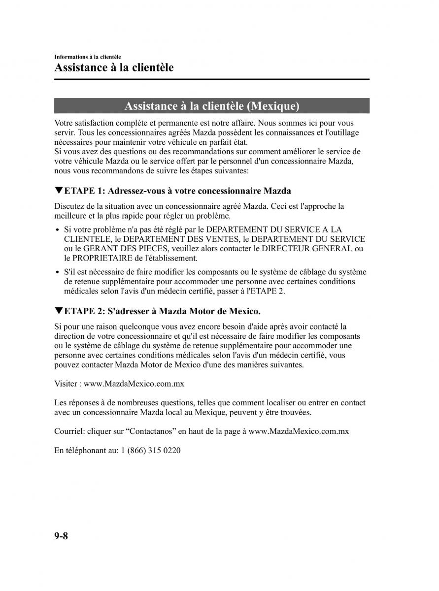 Mazda 5 I 1 manuel du proprietaire / page 346