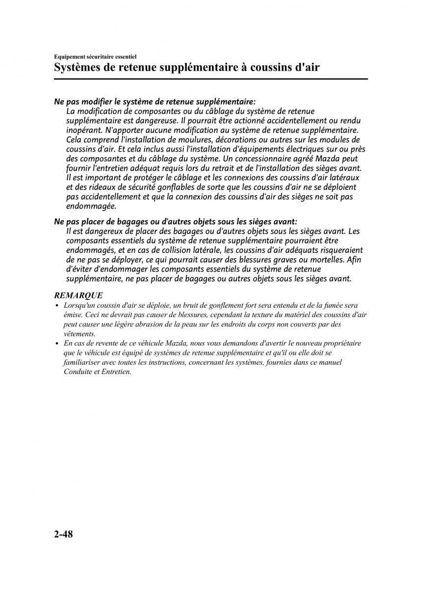 Mazda 5 II 2 manuel du proprietaire / page 58