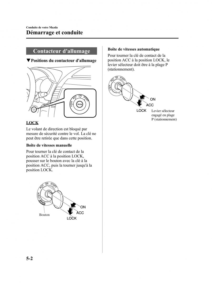 Mazda 5 II 2 manuel du proprietaire / page 122