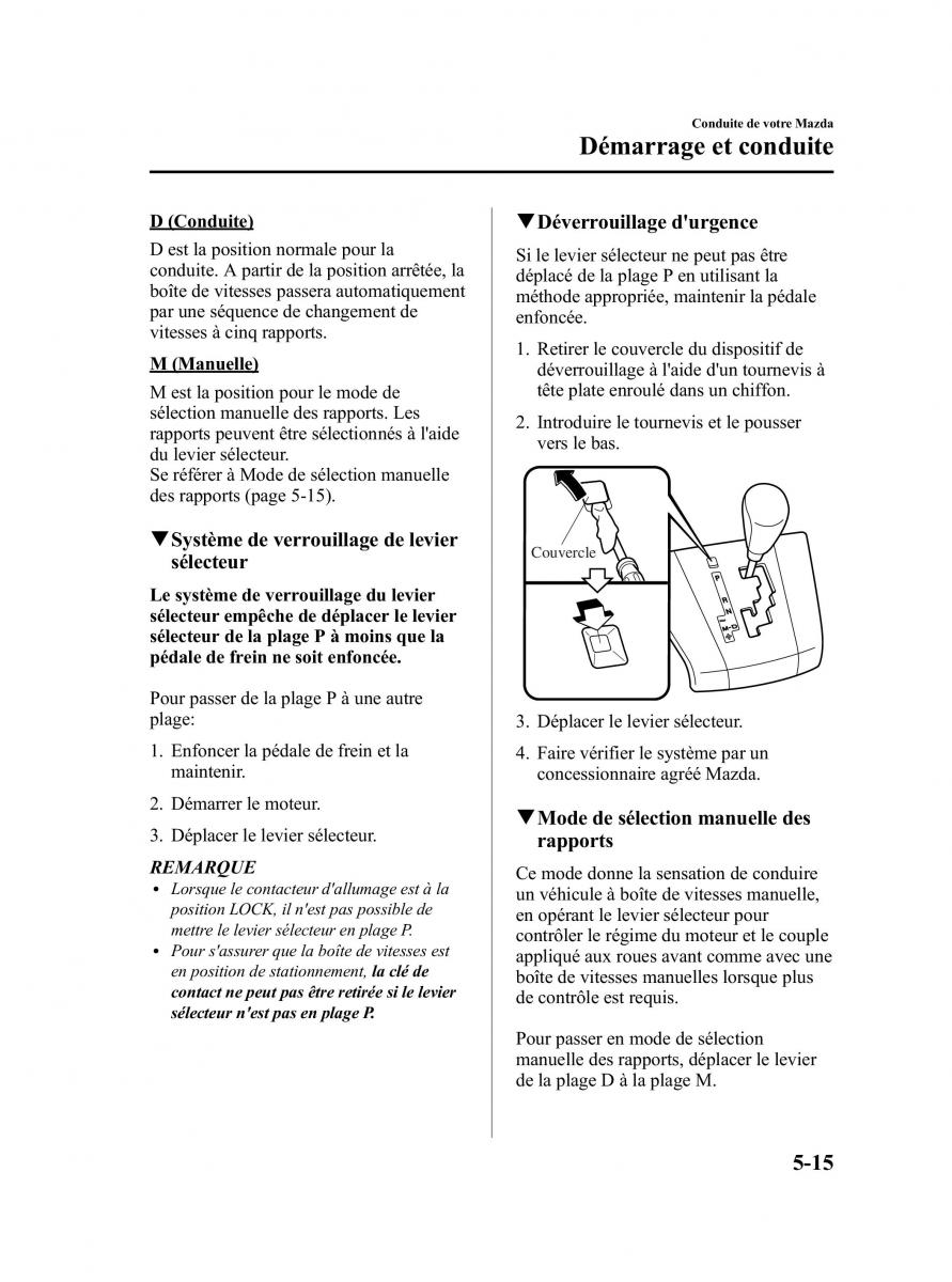 Mazda 5 II 2 manuel du proprietaire / page 135