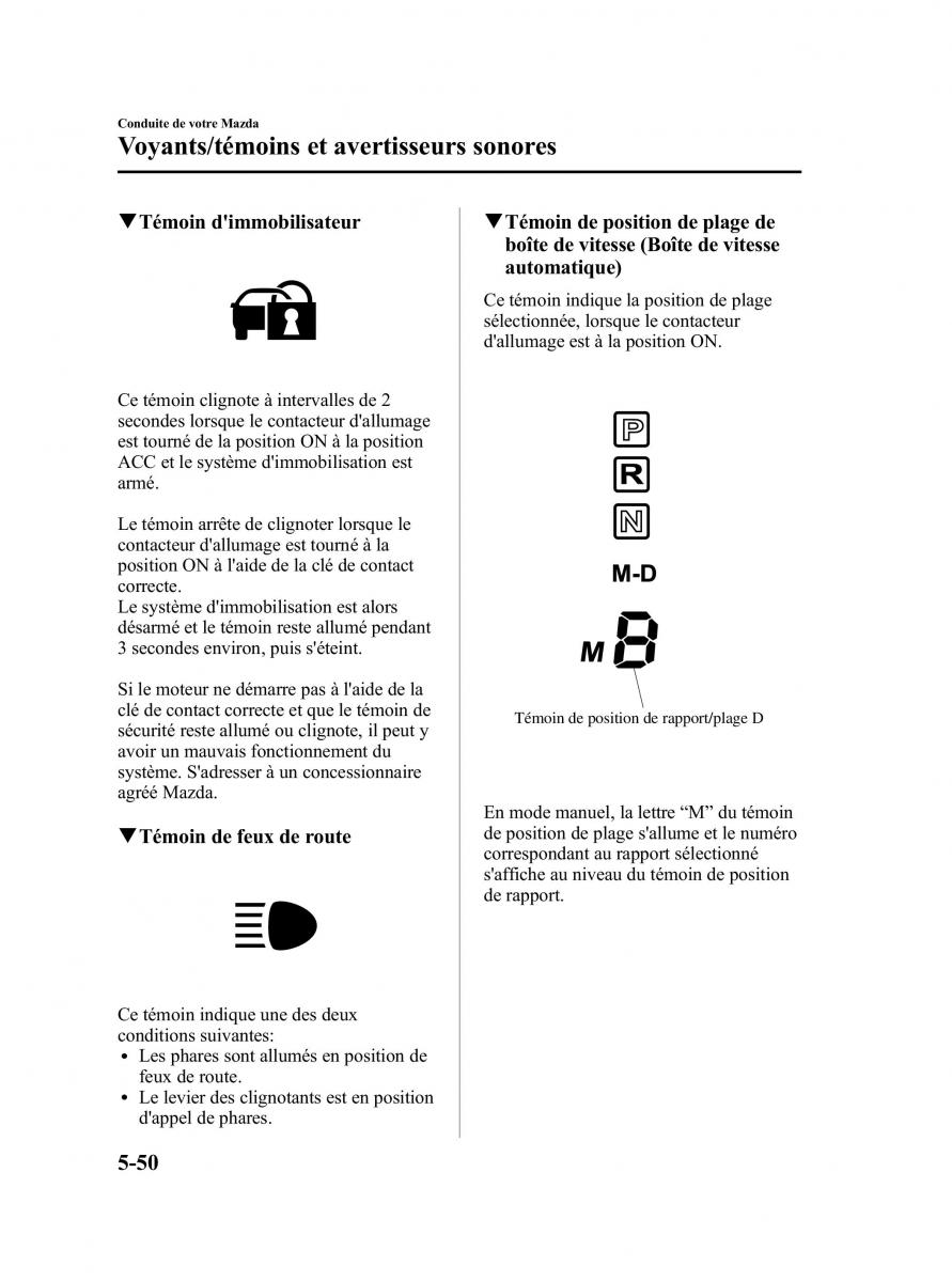 Mazda 5 II 2 manuel du proprietaire / page 170