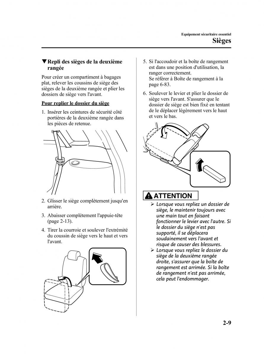 Mazda 5 II 2 manuel du proprietaire / page 19