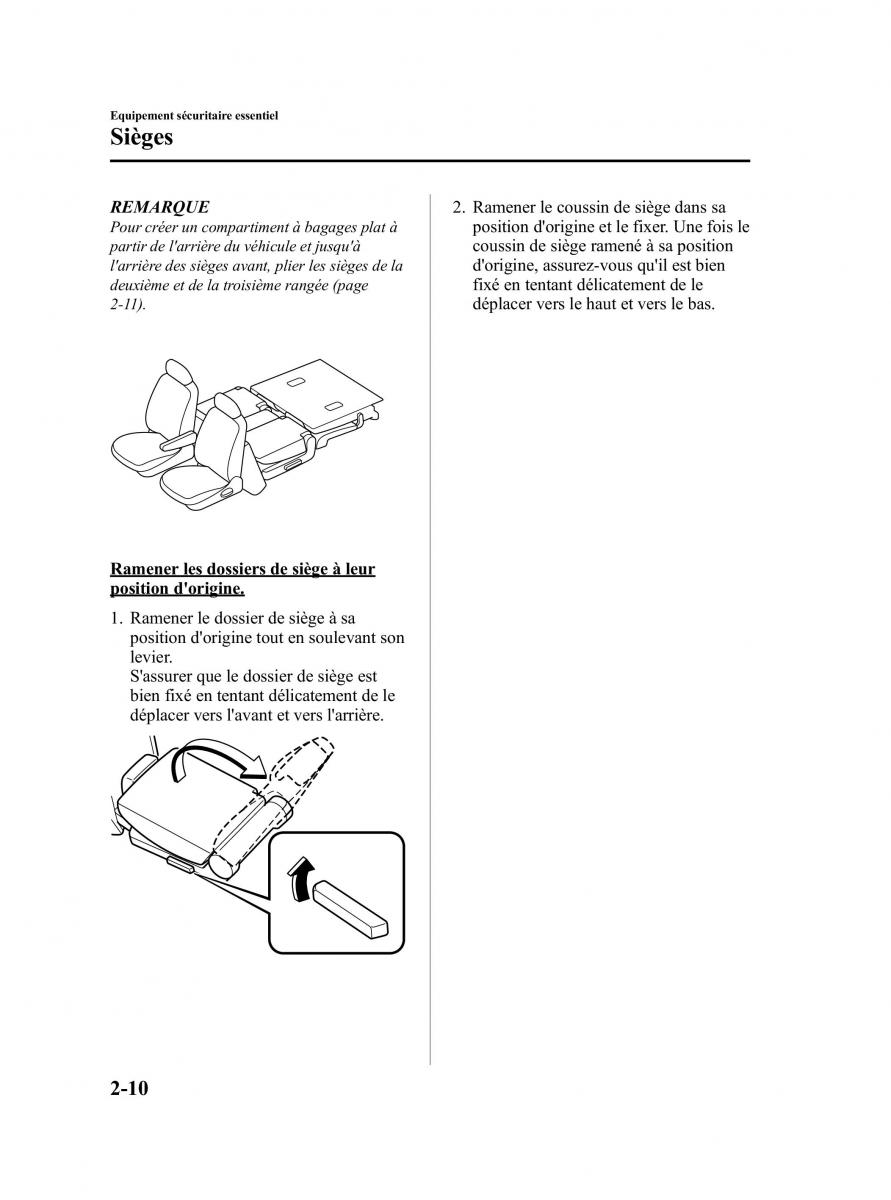 Mazda 5 II 2 manuel du proprietaire / page 20