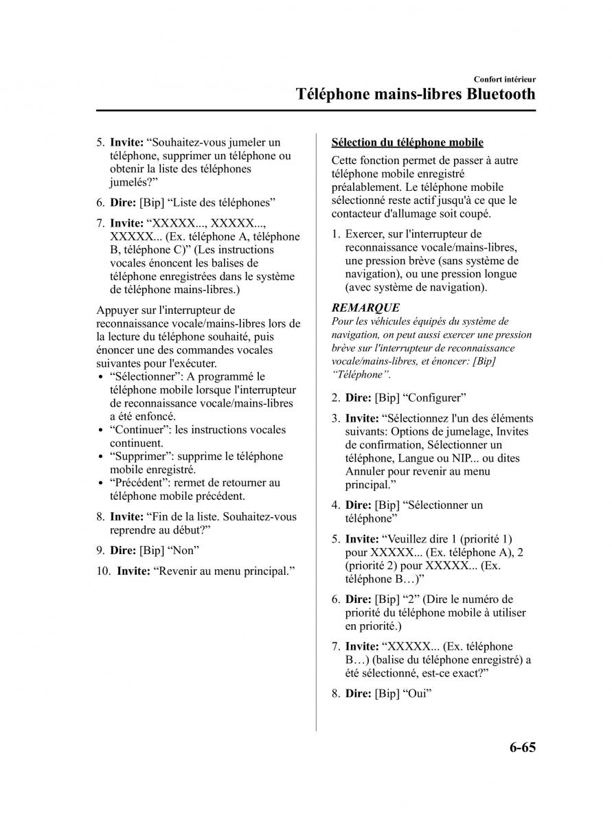 Mazda 5 II 2 manuel du proprietaire / page 251