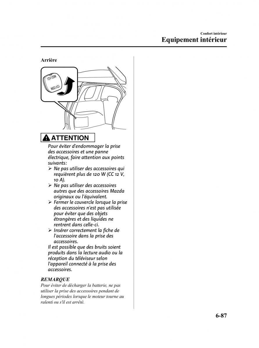 Mazda 5 II 2 manuel du proprietaire / page 273