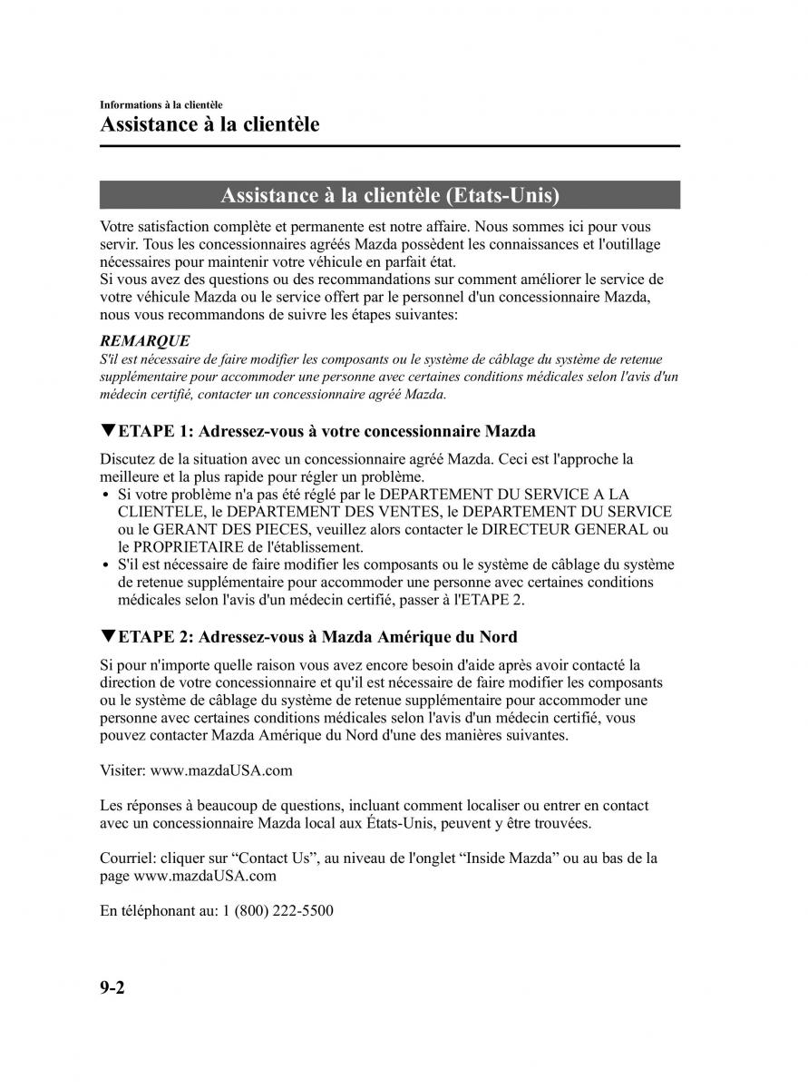 Mazda 5 II 2 manuel du proprietaire / page 364