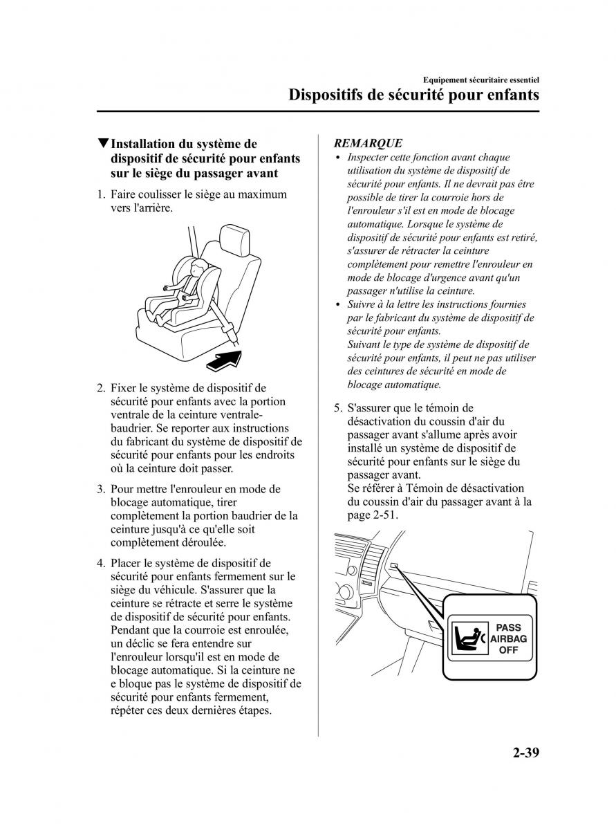 Mazda 5 II 2 manuel du proprietaire / page 49