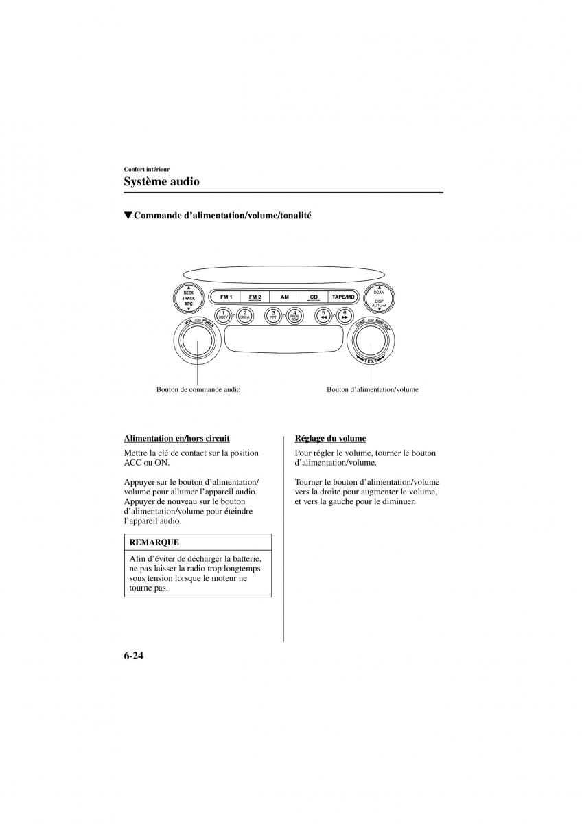 Mazda 6 I 1 manuel du proprietaire / page 186