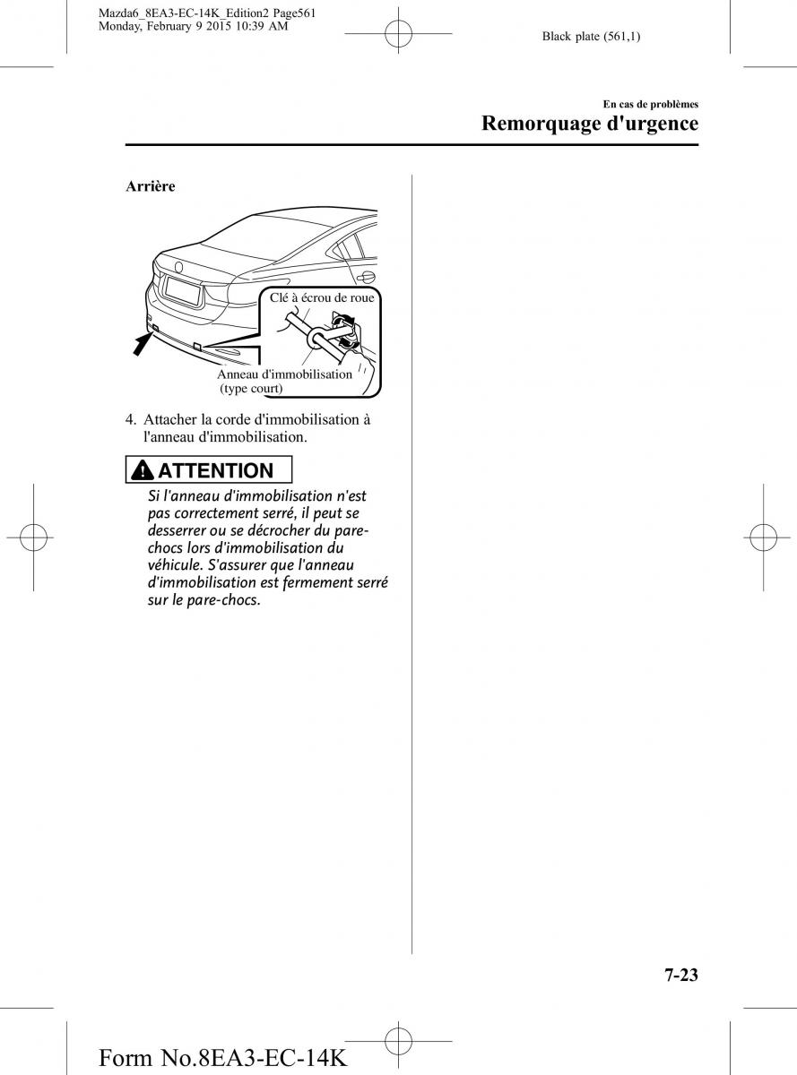 Mazda 6 III 3 manuel du proprietaire / page 561