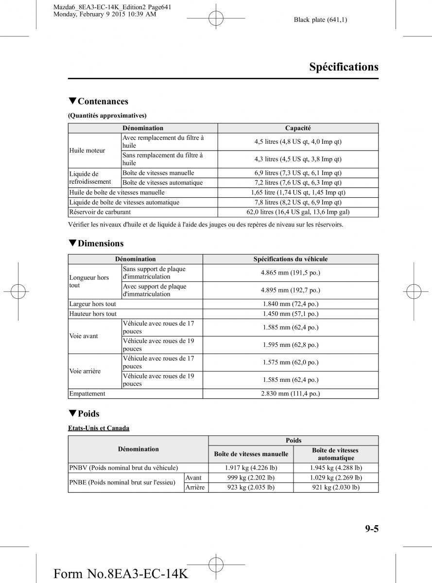 Mazda 6 III 3 manuel du proprietaire / page 641