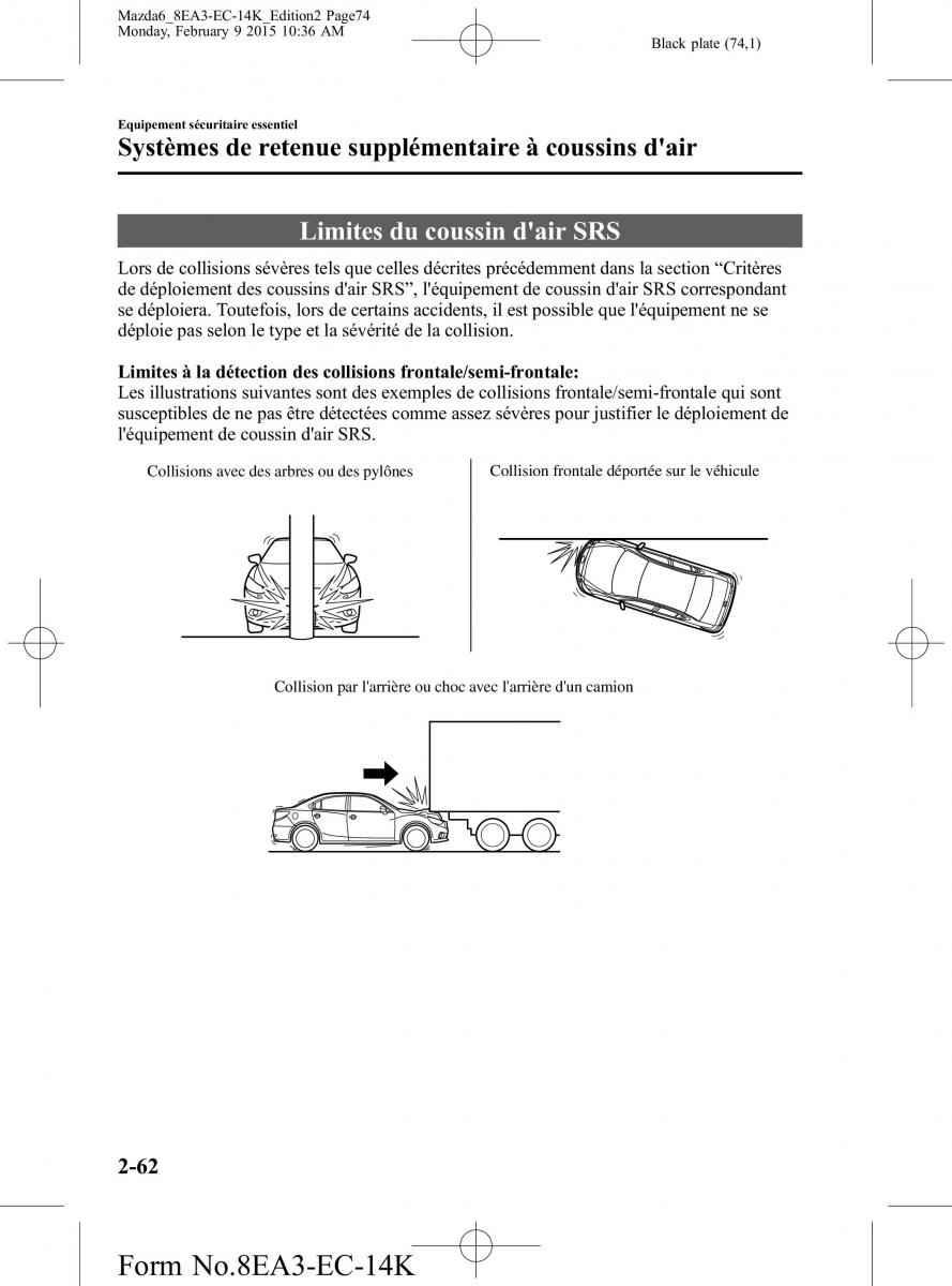 Mazda 6 III 3 manuel du proprietaire / page 74