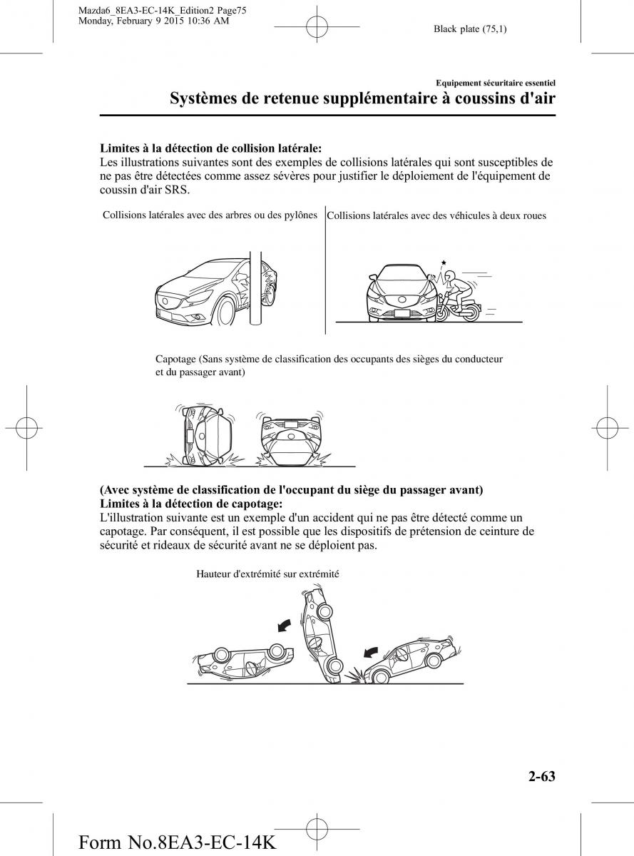 Mazda 6 III 3 manuel du proprietaire / page 75