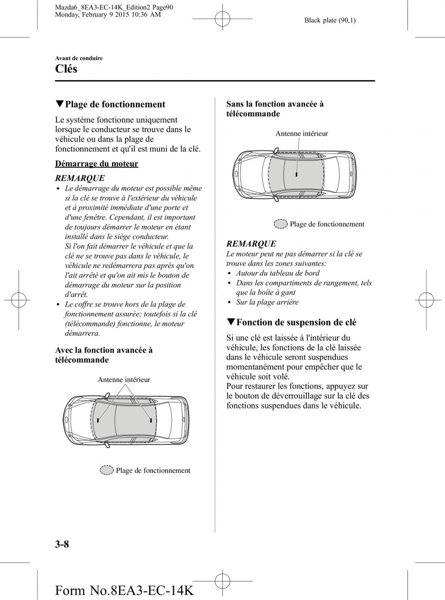 Mazda 6 III 3 manuel du proprietaire / page 90