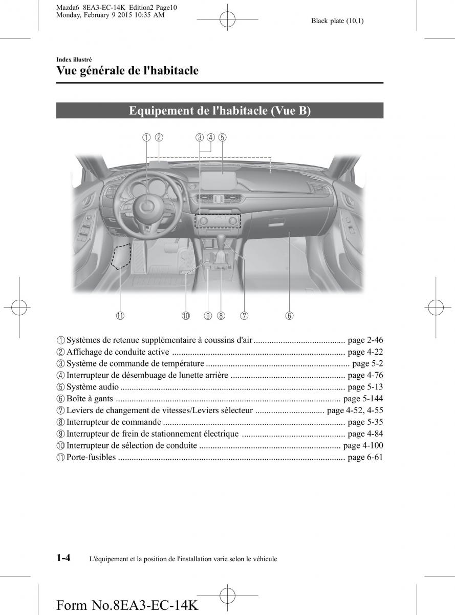 Mazda 6 III 3 manuel du proprietaire / page 10