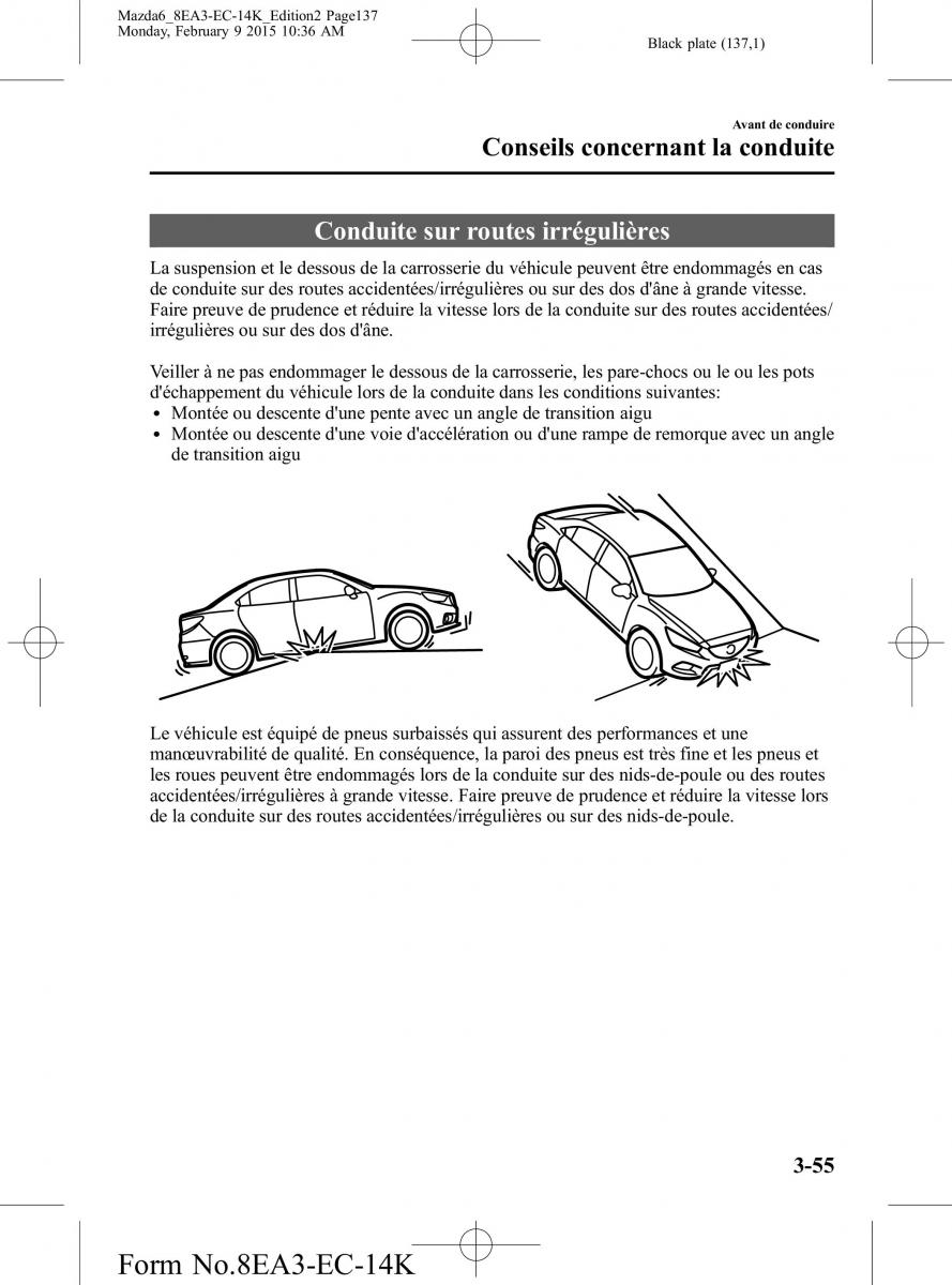 Mazda 6 III 3 manuel du proprietaire / page 137