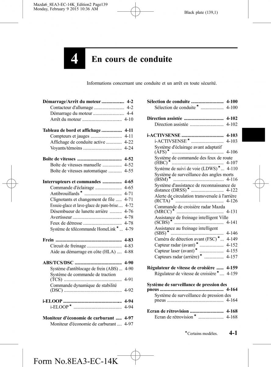 Mazda 6 III 3 manuel du proprietaire / page 139