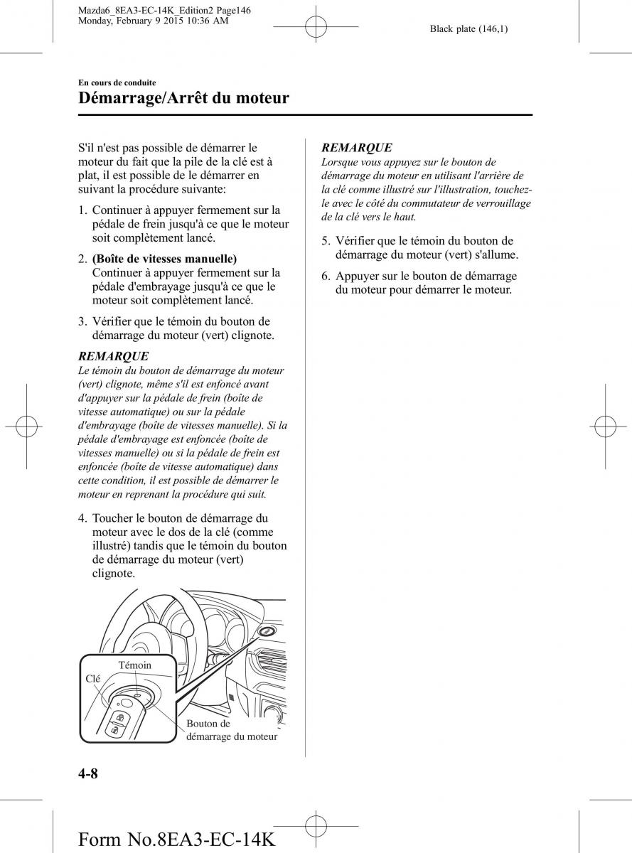 Mazda 6 III 3 manuel du proprietaire / page 146