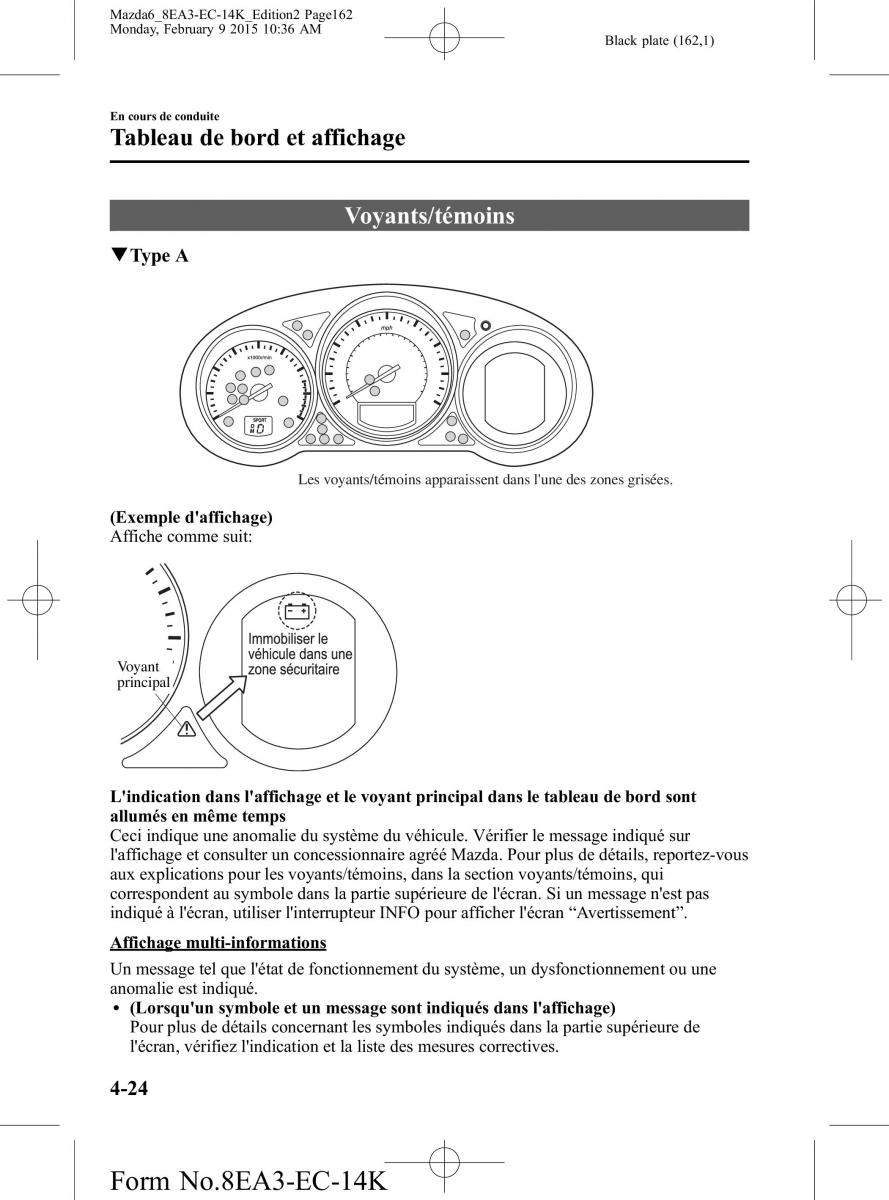 Mazda 6 III 3 manuel du proprietaire / page 162