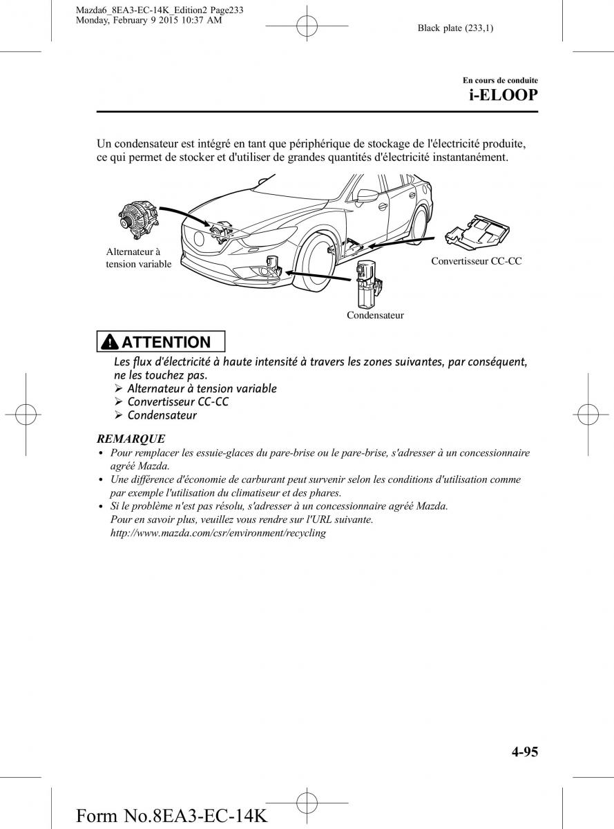 Mazda 6 III 3 manuel du proprietaire / page 233