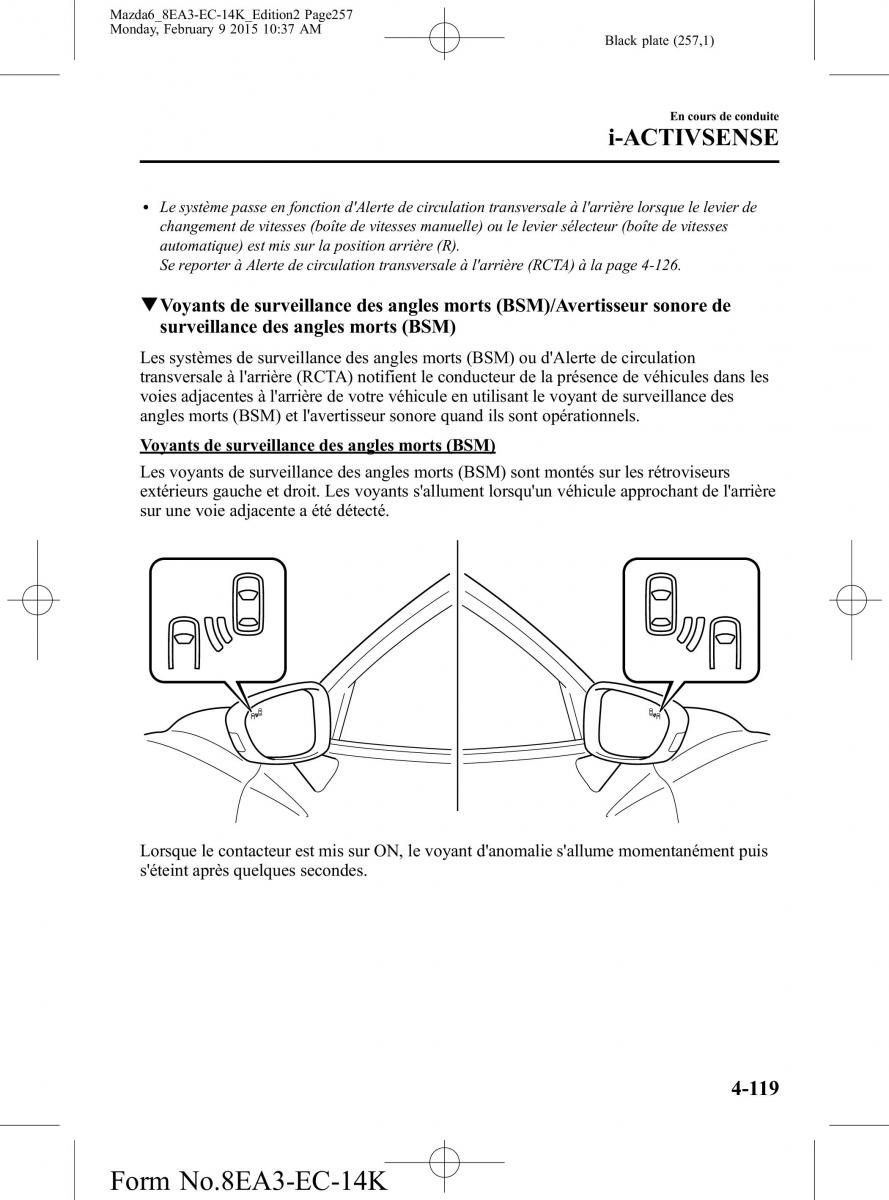 Mazda 6 III 3 manuel du proprietaire / page 257