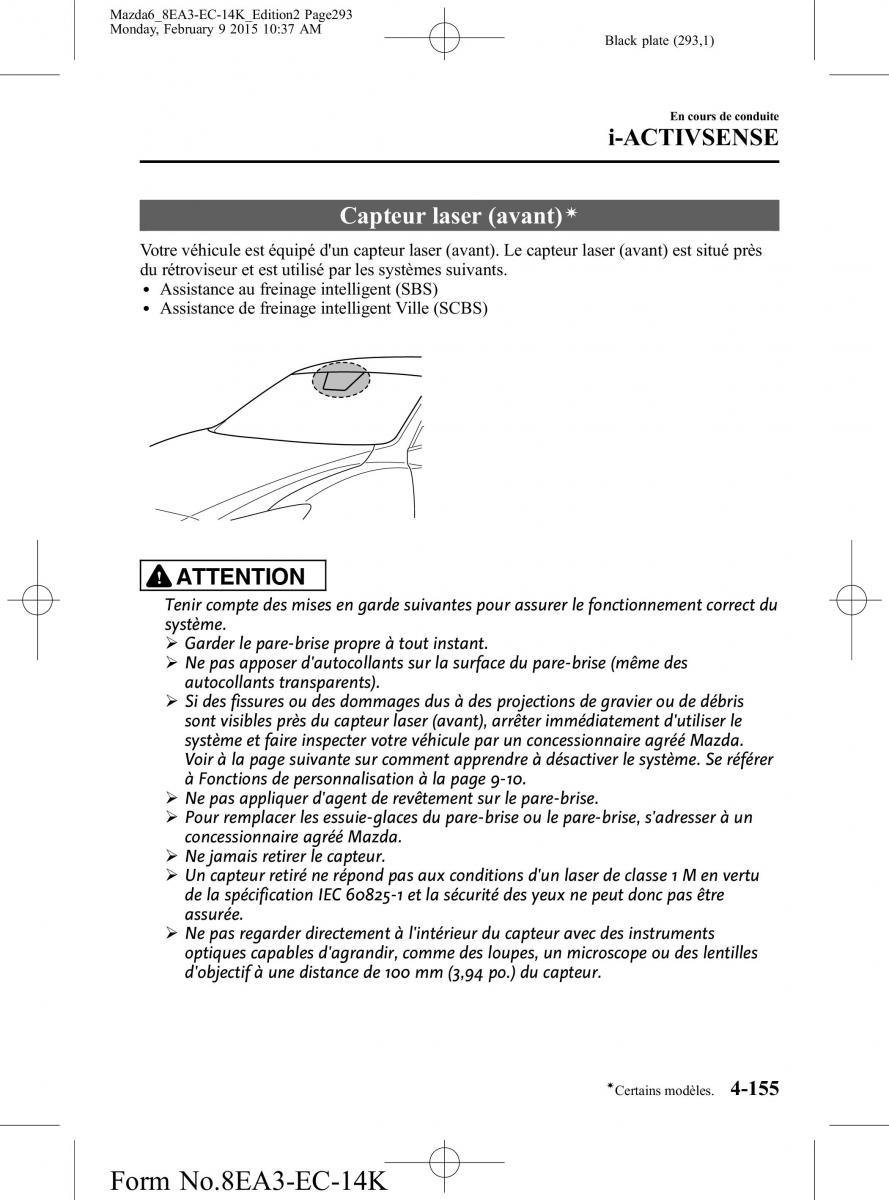 Mazda 6 III 3 manuel du proprietaire / page 293