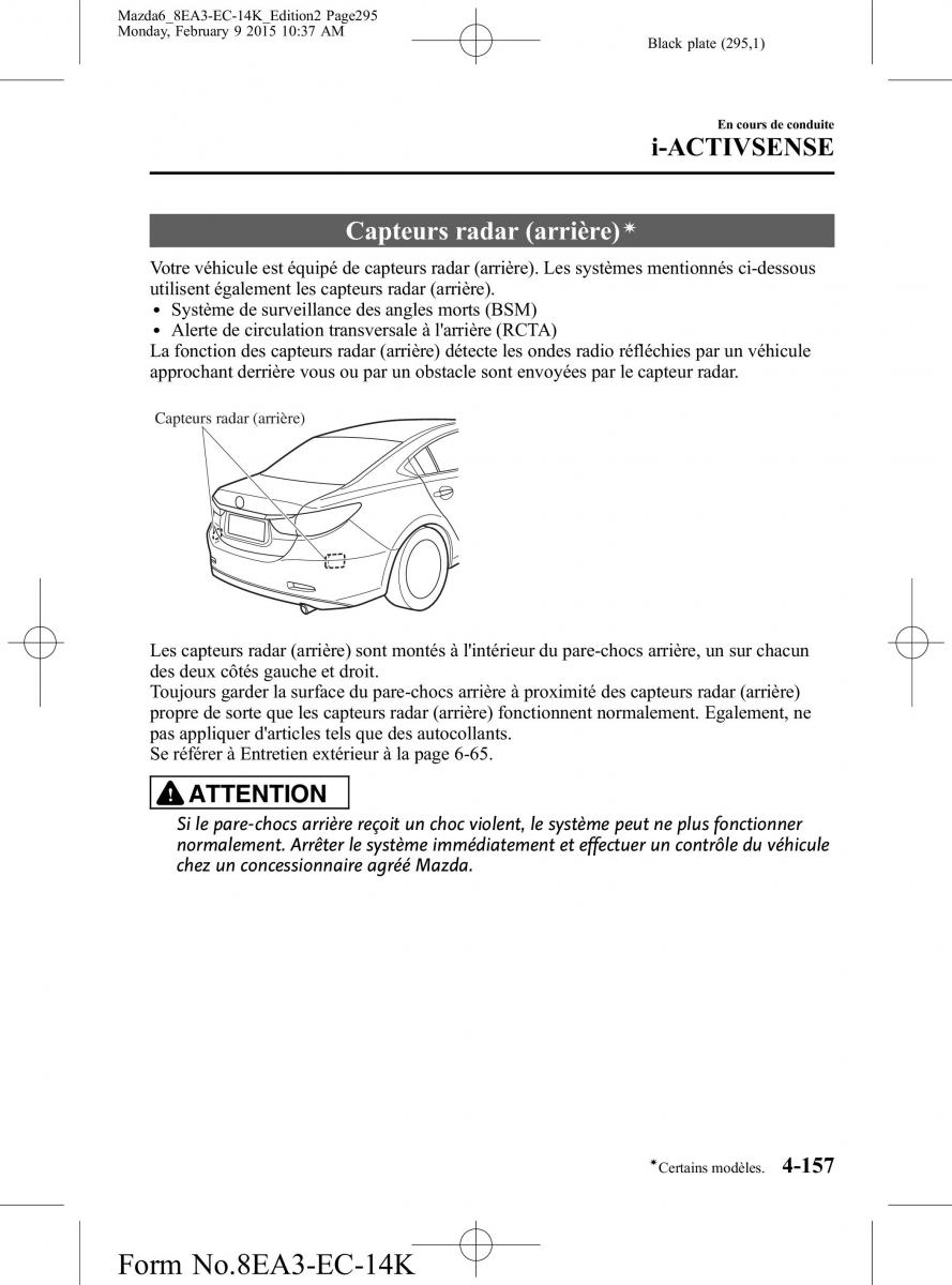 Mazda 6 III 3 manuel du proprietaire / page 295