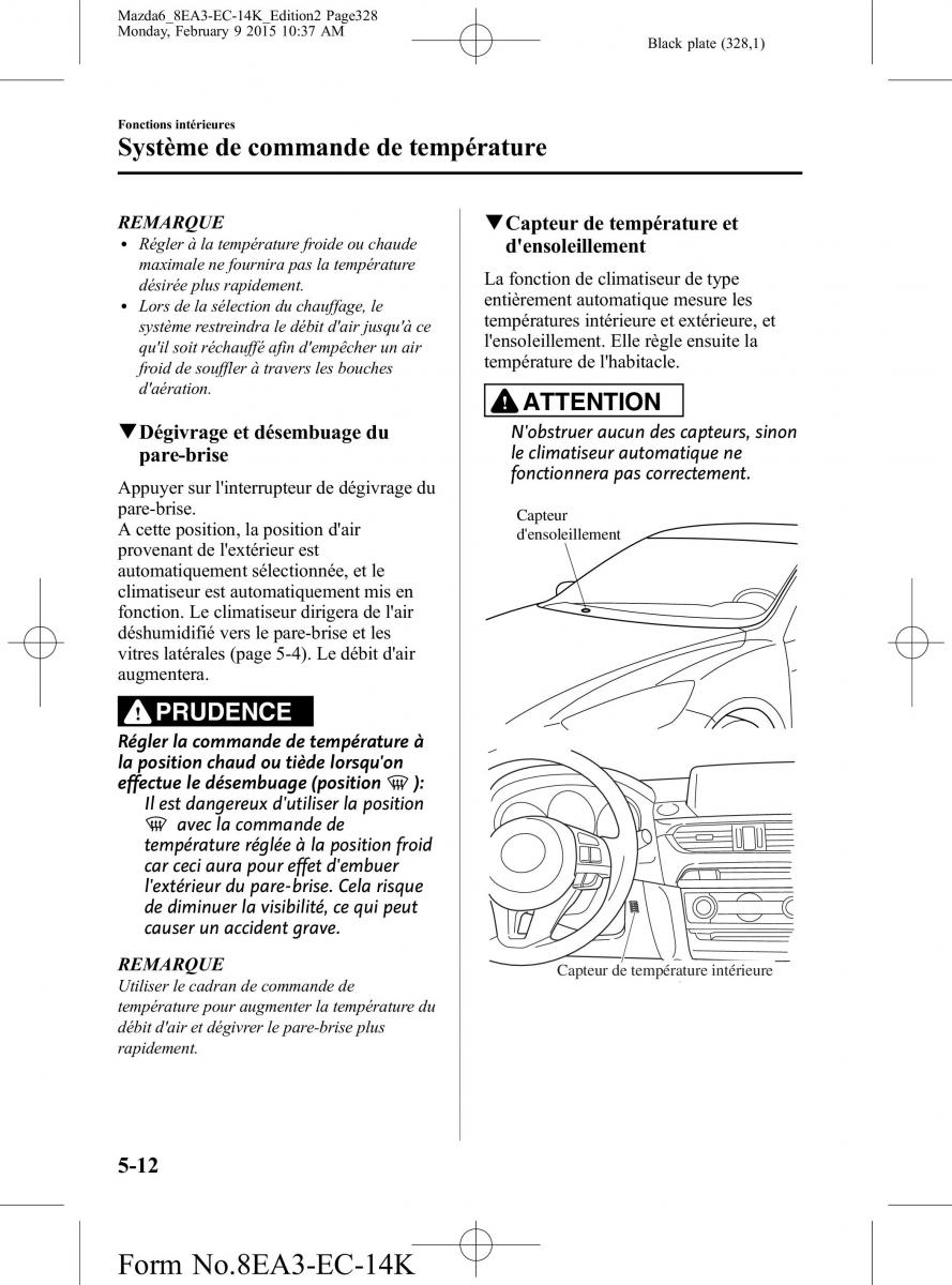 Mazda 6 III 3 manuel du proprietaire / page 328