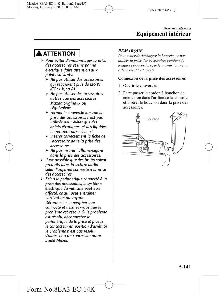 Mazda 6 III 3 manuel du proprietaire / page 457