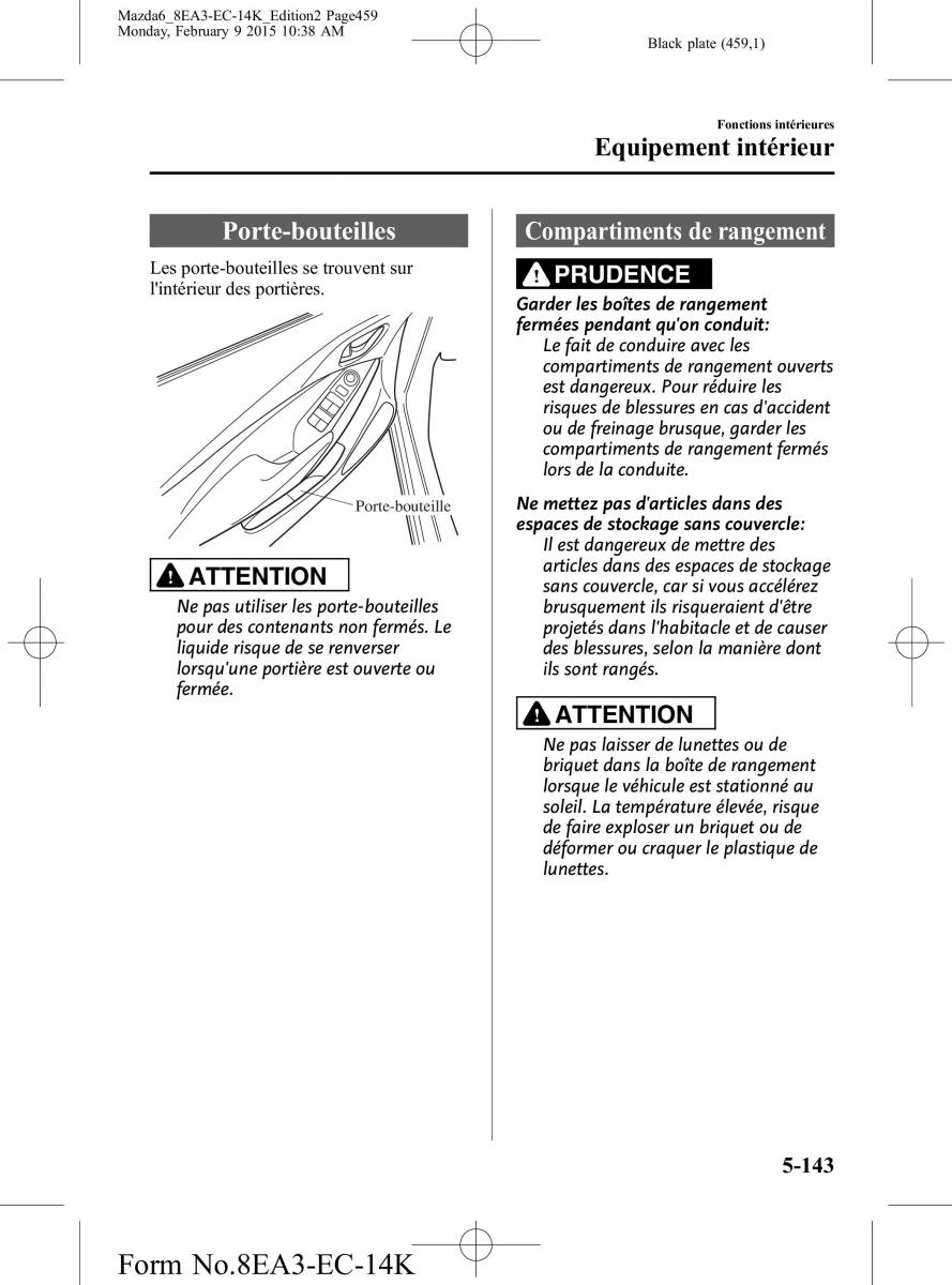 Mazda 6 III 3 manuel du proprietaire / page 459