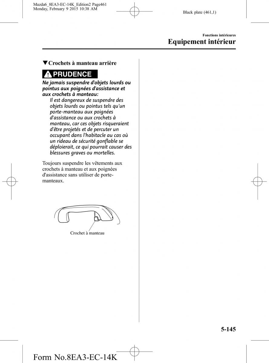 Mazda 6 III 3 manuel du proprietaire / page 461