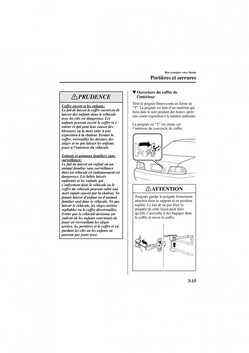 Mazda 626 V 5 manuel du proprietaire / page 61