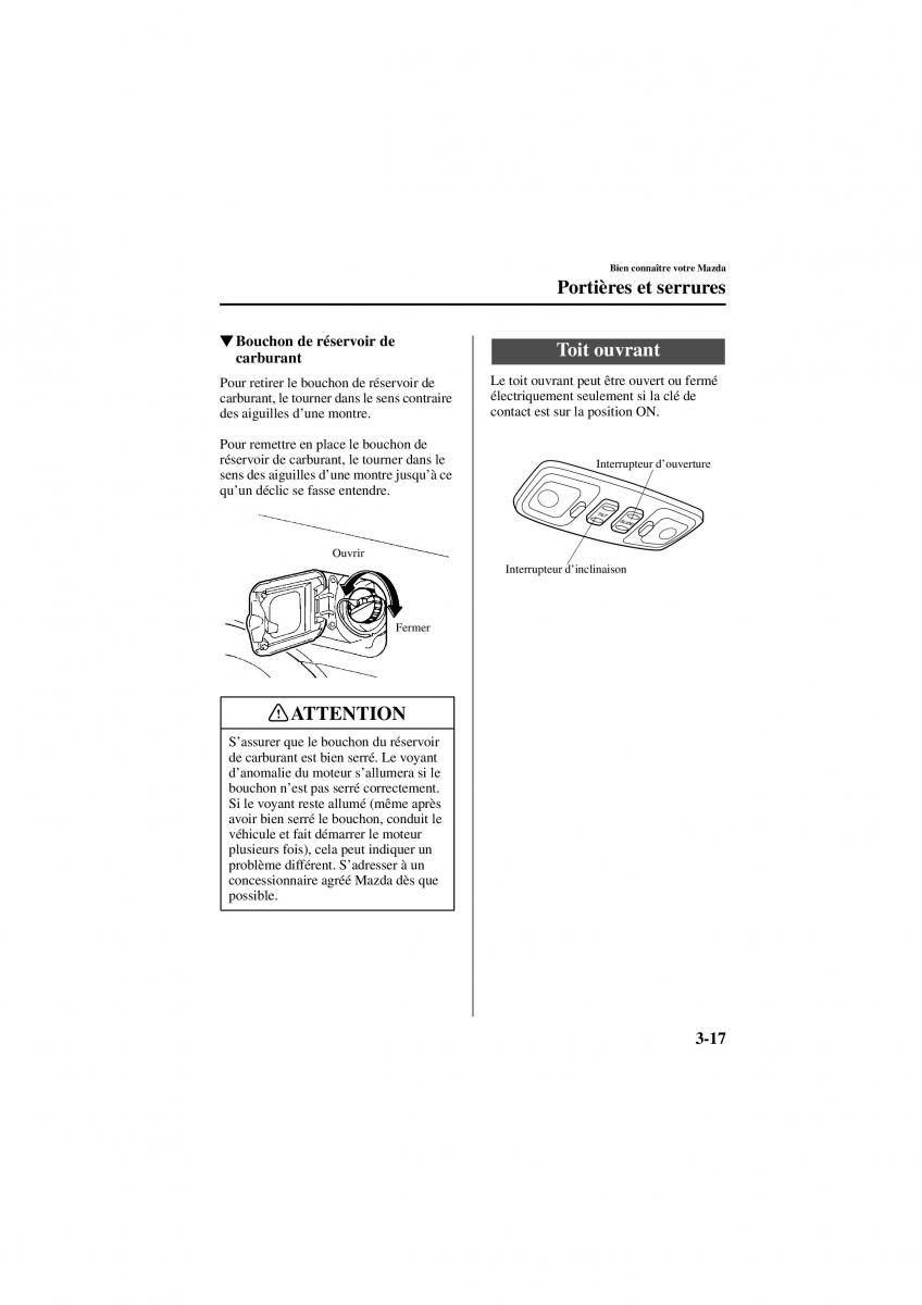 Mazda 626 V 5 manuel du proprietaire / page 63