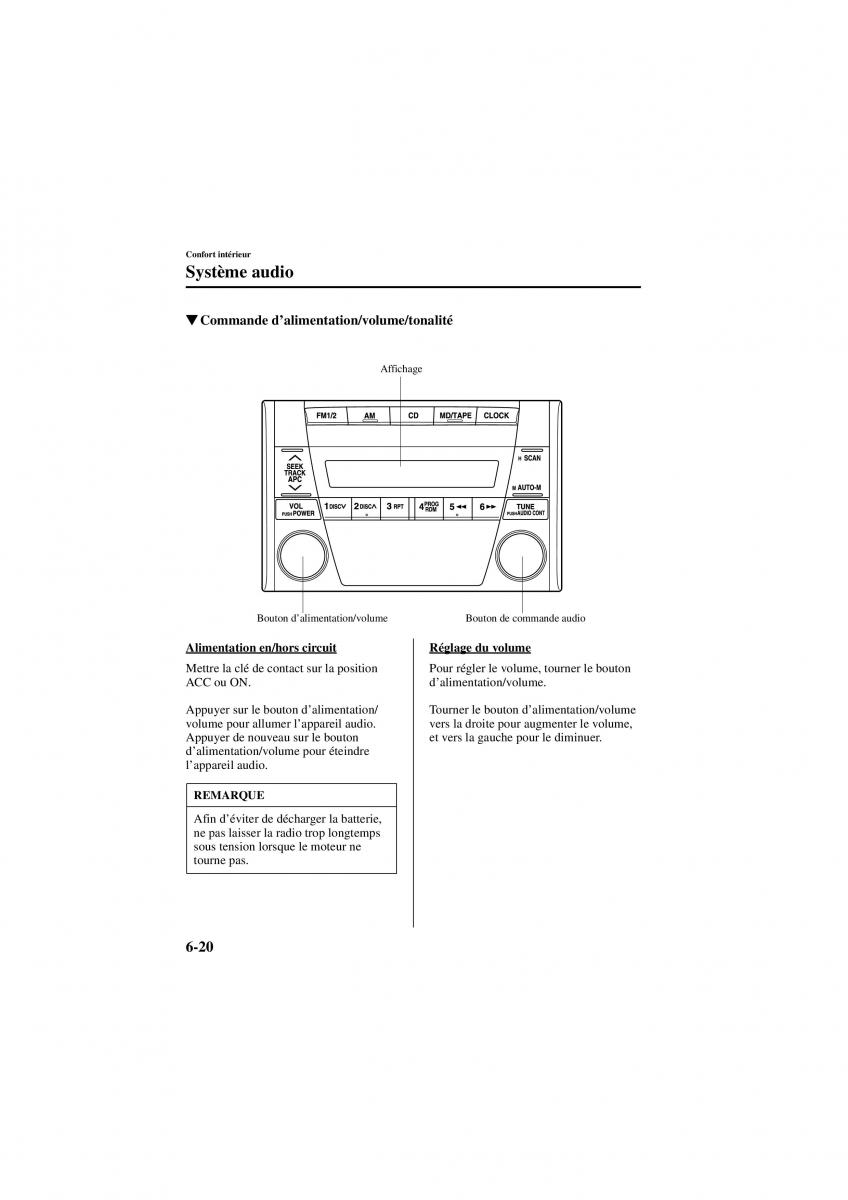 Mazda 626 V 5 manuel du proprietaire / page 144