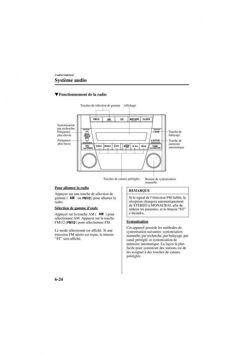 Mazda 626 V 5 manuel du proprietaire / page 148