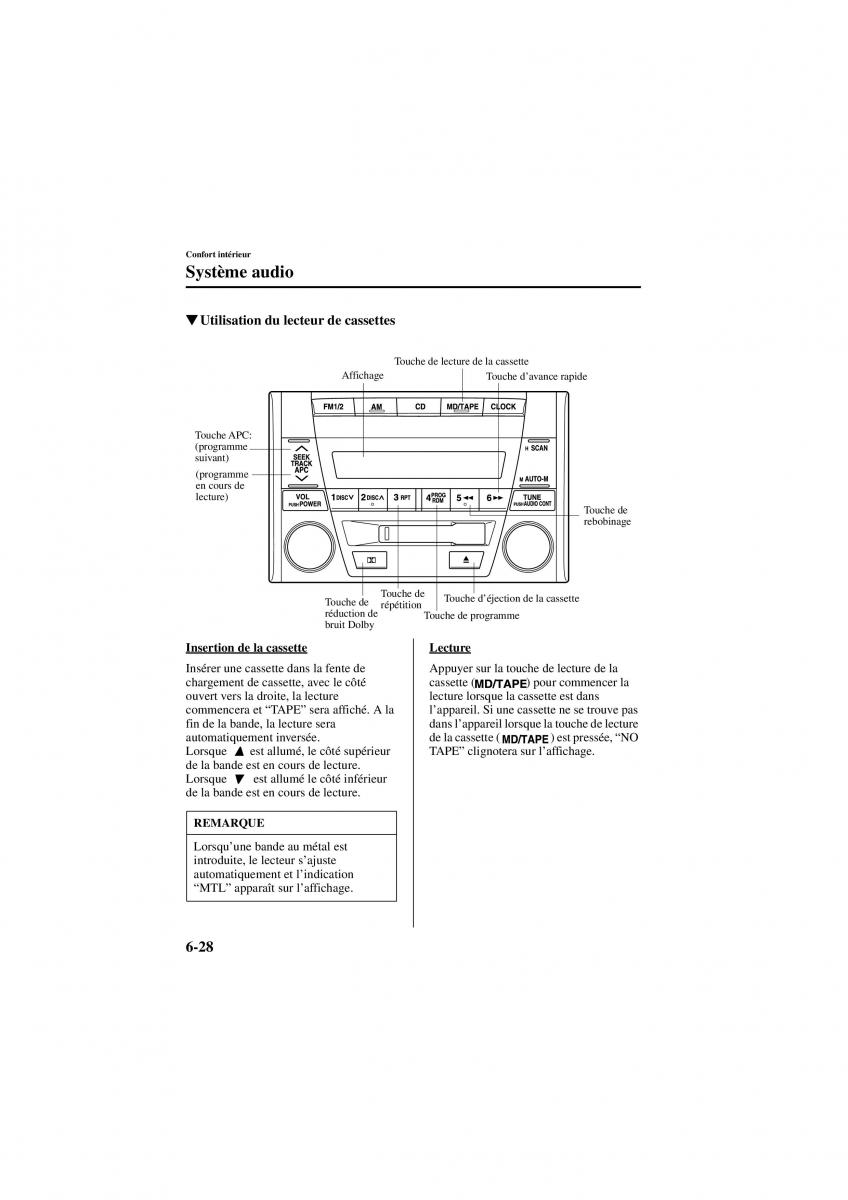 Mazda 626 V 5 manuel du proprietaire / page 152