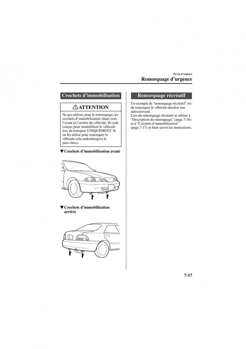 Mazda 626 V 5 manuel du proprietaire / page 191