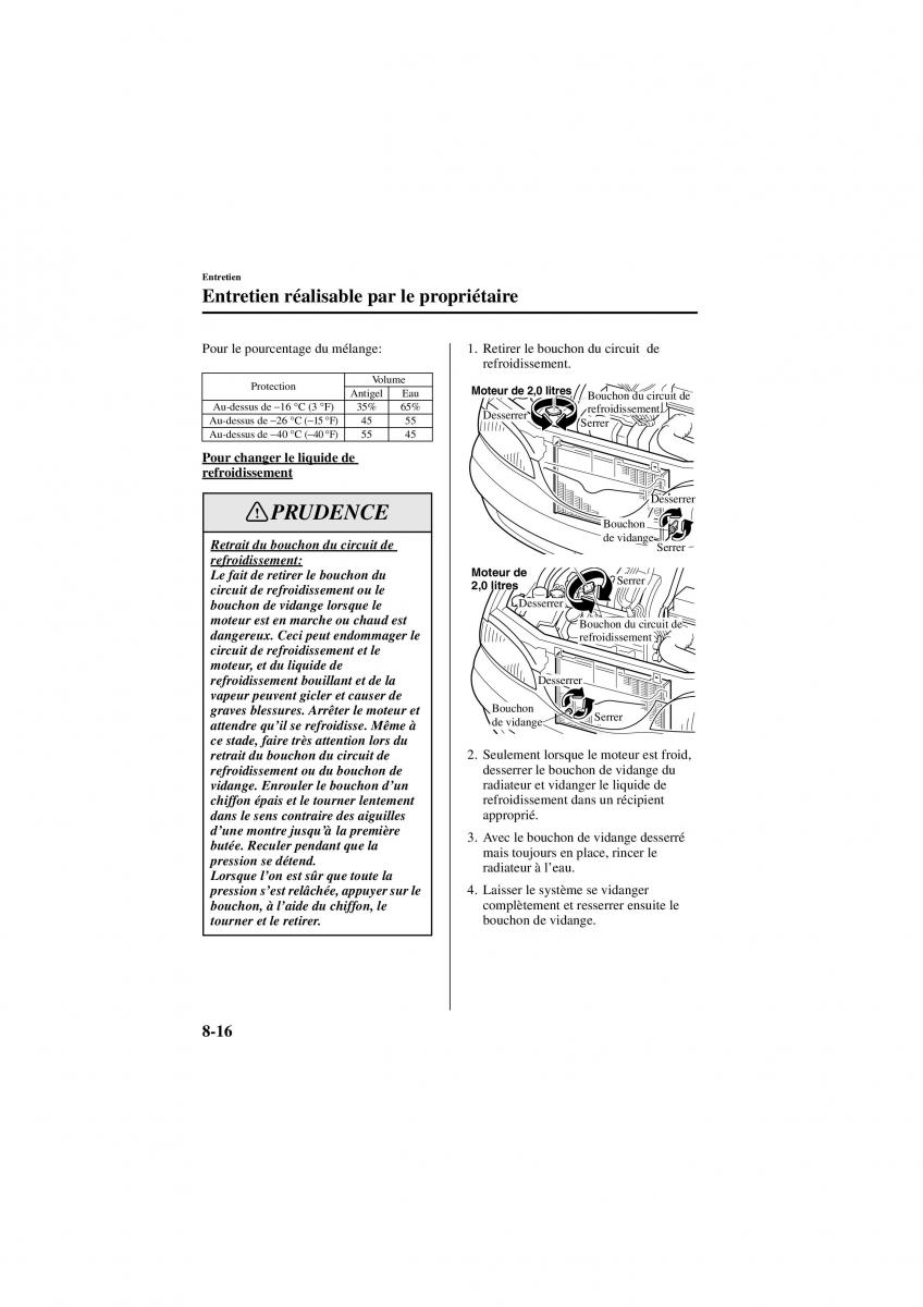 Mazda 626 V 5 manuel du proprietaire / page 208