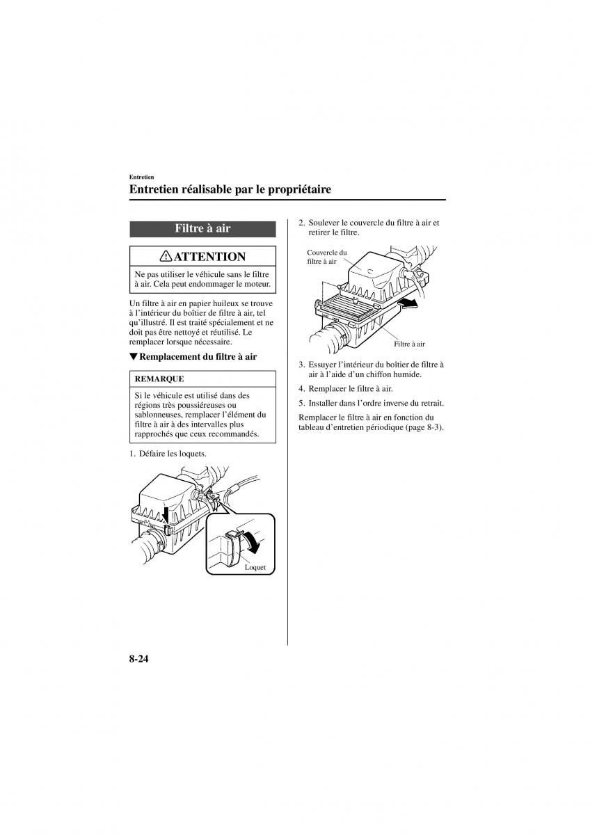 Mazda 626 V 5 manuel du proprietaire / page 216