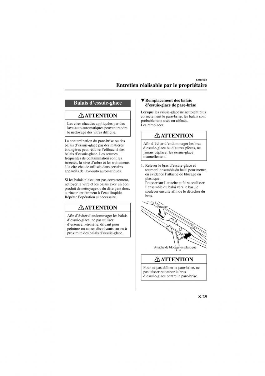 Mazda 626 V 5 manuel du proprietaire / page 217