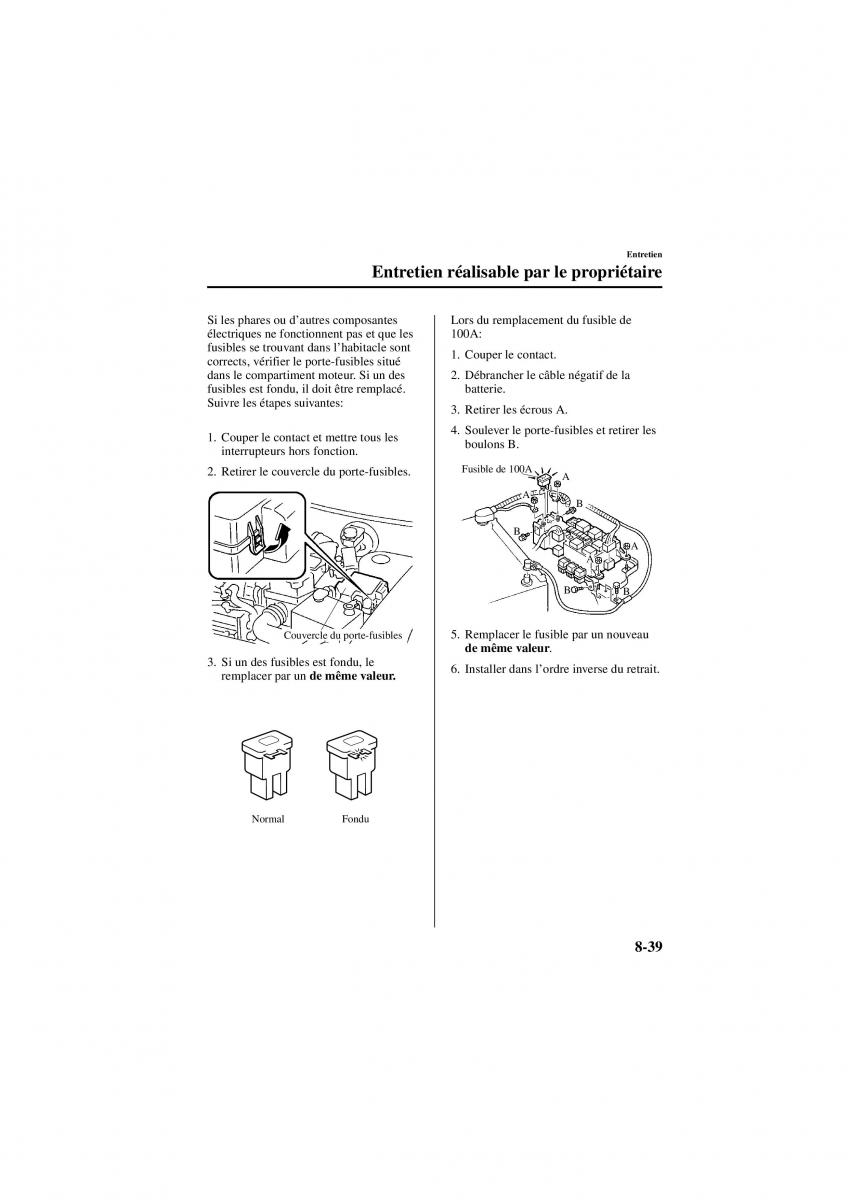 Mazda 626 V 5 manuel du proprietaire / page 231