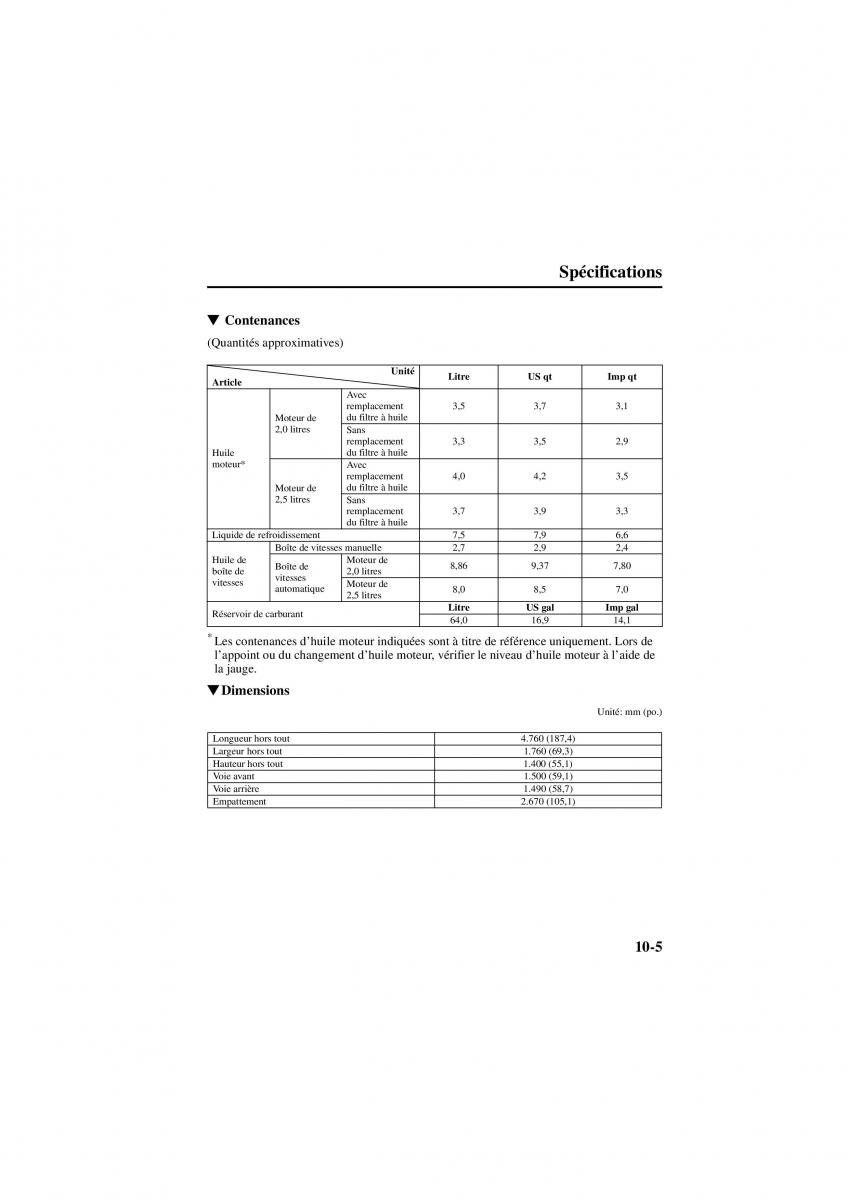 Mazda 626 V 5 manuel du proprietaire / page 265