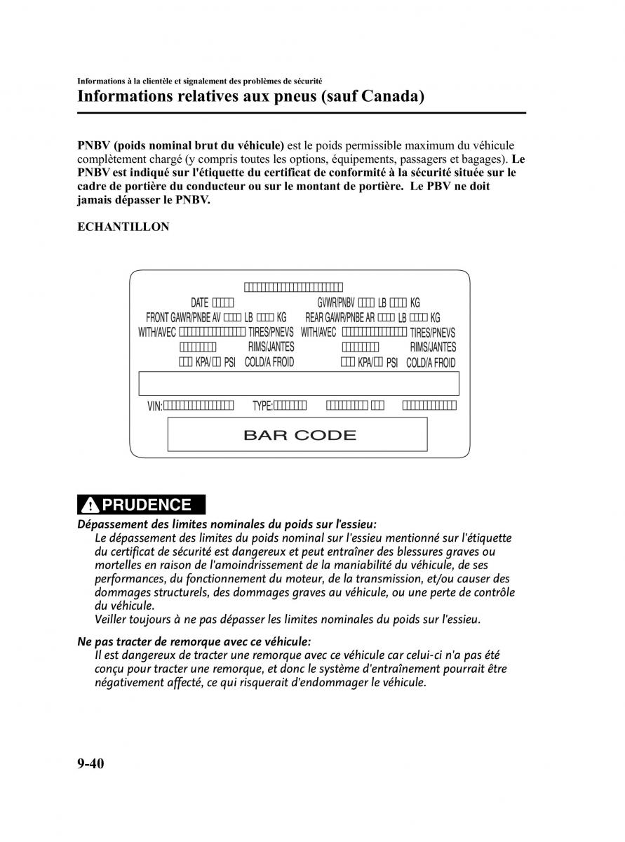 Mazda CX 7 manuel du proprietaire / page 549