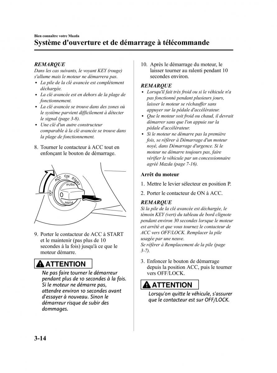 Mazda CX 7 manuel du proprietaire / page 105